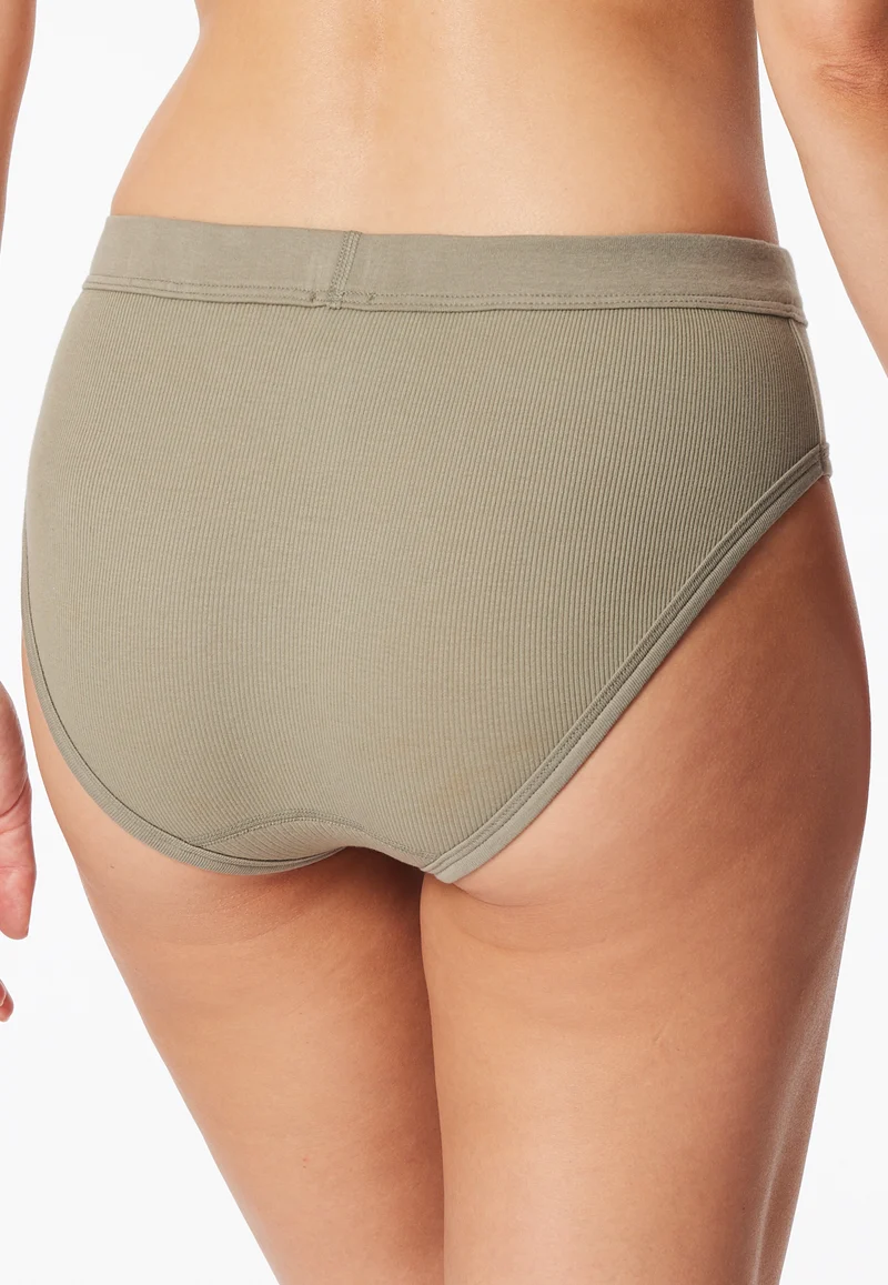 High Waist Slip Feinripp Schwarz - Revival Paula