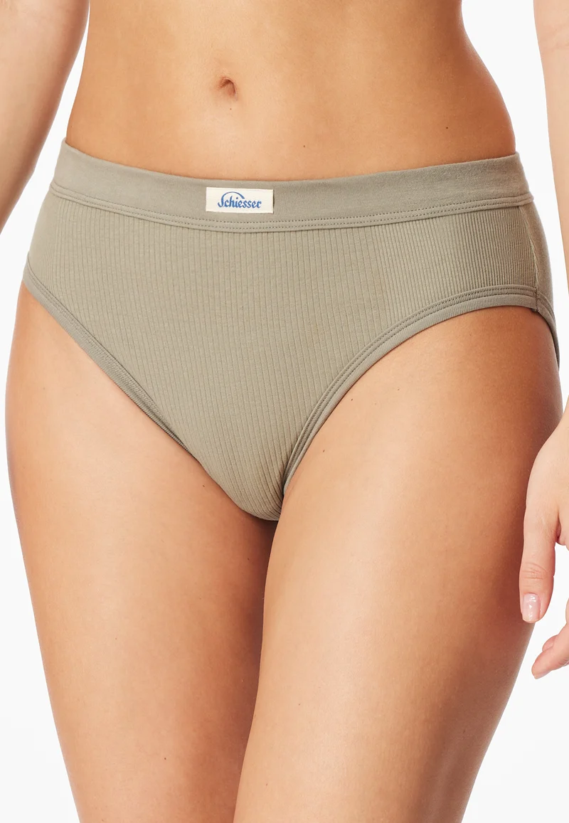 High Waist Slip Feinripp Schwarz - Revival Paula