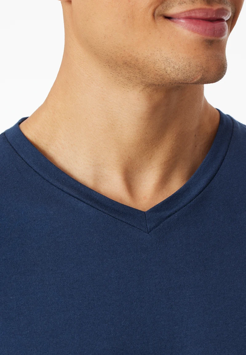 Schlafanzug kurz Dunkelblau gemustert - Casual Essentials