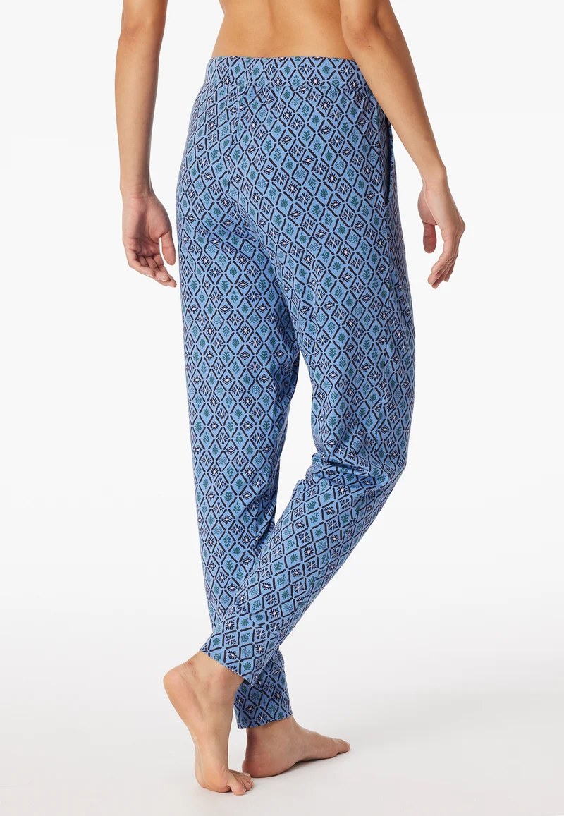 Hose mit Bündchen Blau gemustert - Mix+Relax