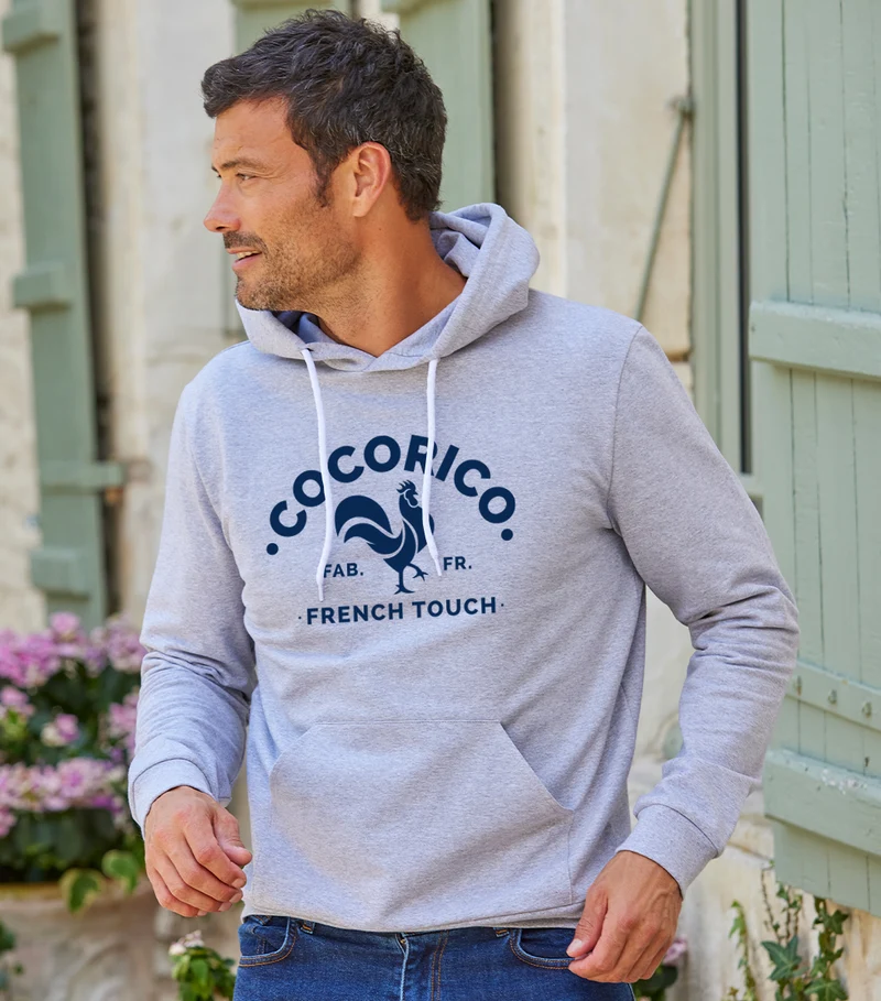 Sweat à capuche Homme Gris - Coq Français