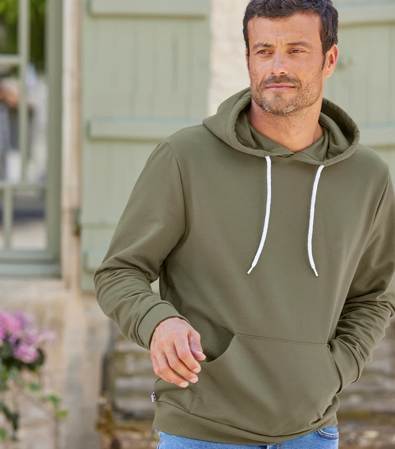 Sweat à capuche Homme Kaki - Intemporel