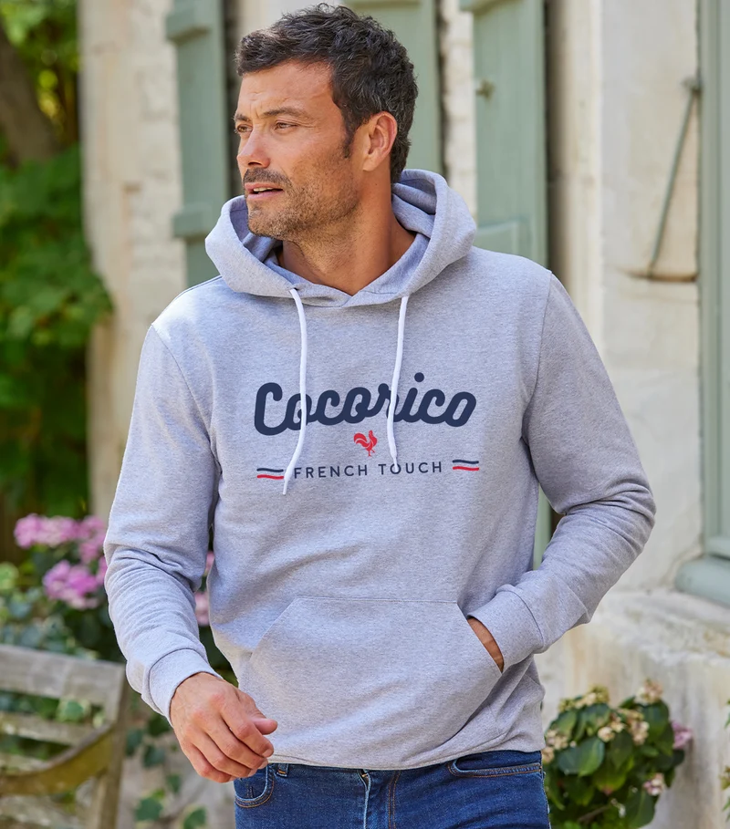 Sweat à capuche Homme Gris - French Touch