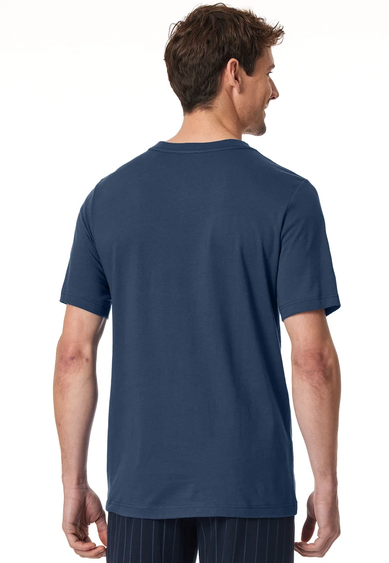 T-Shirt V-Ausschnitt Blau - Mix+Relax
