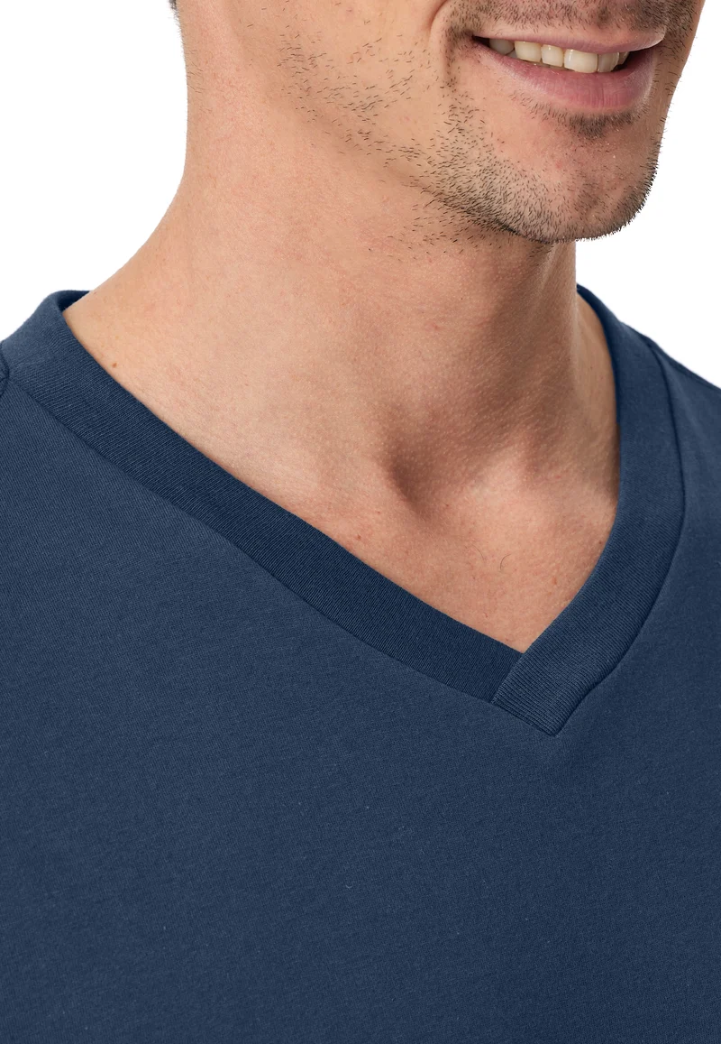 T-Shirt V-Ausschnitt Blau - Mix+Relax