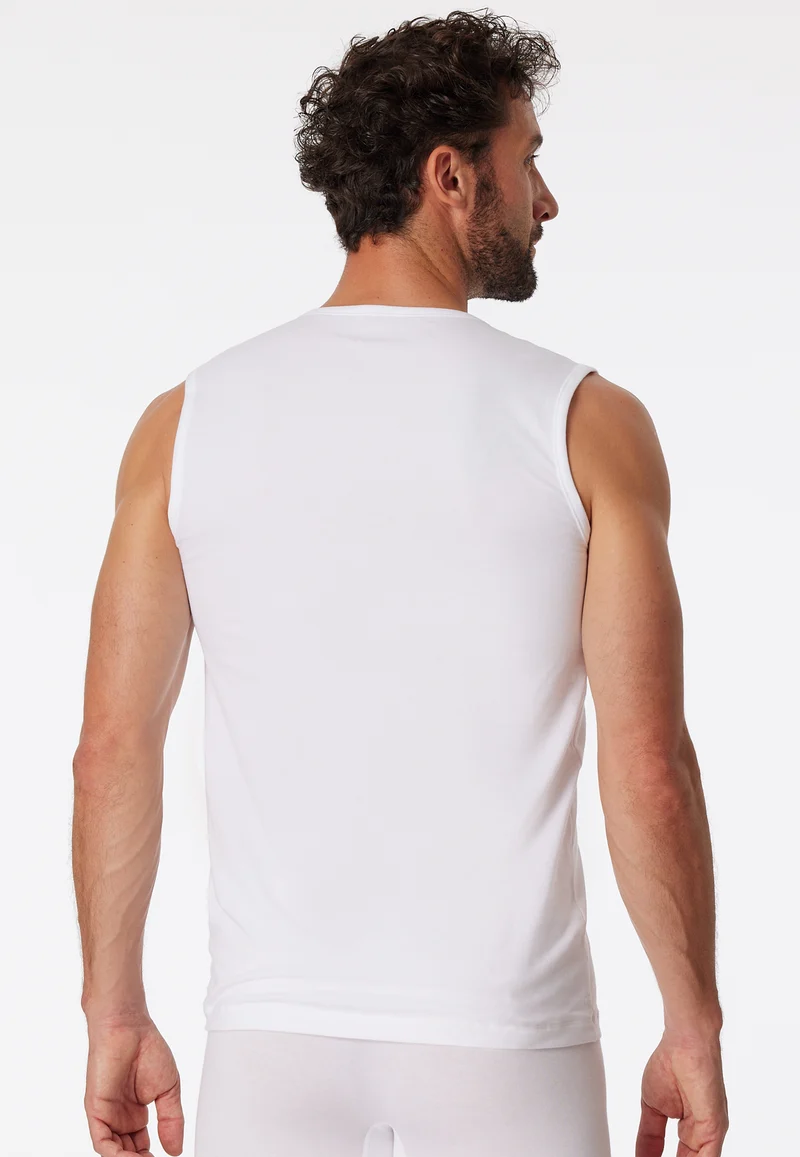 Shirt ärmellos mit V-Ausschnitt 2er-Pack Weiss - 95/5