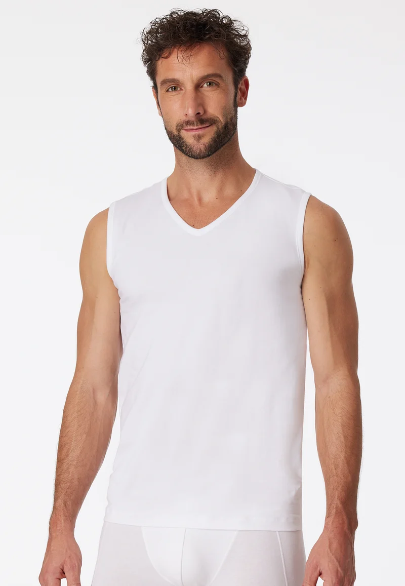 Shirt ärmellos mit V-Ausschnitt 2er-Pack Weiss - 95/5