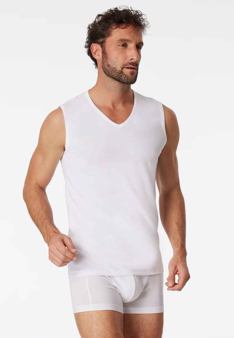 Shirt ärmellos mit V-Ausschnitt 2er-Pack Weiss - 95/5