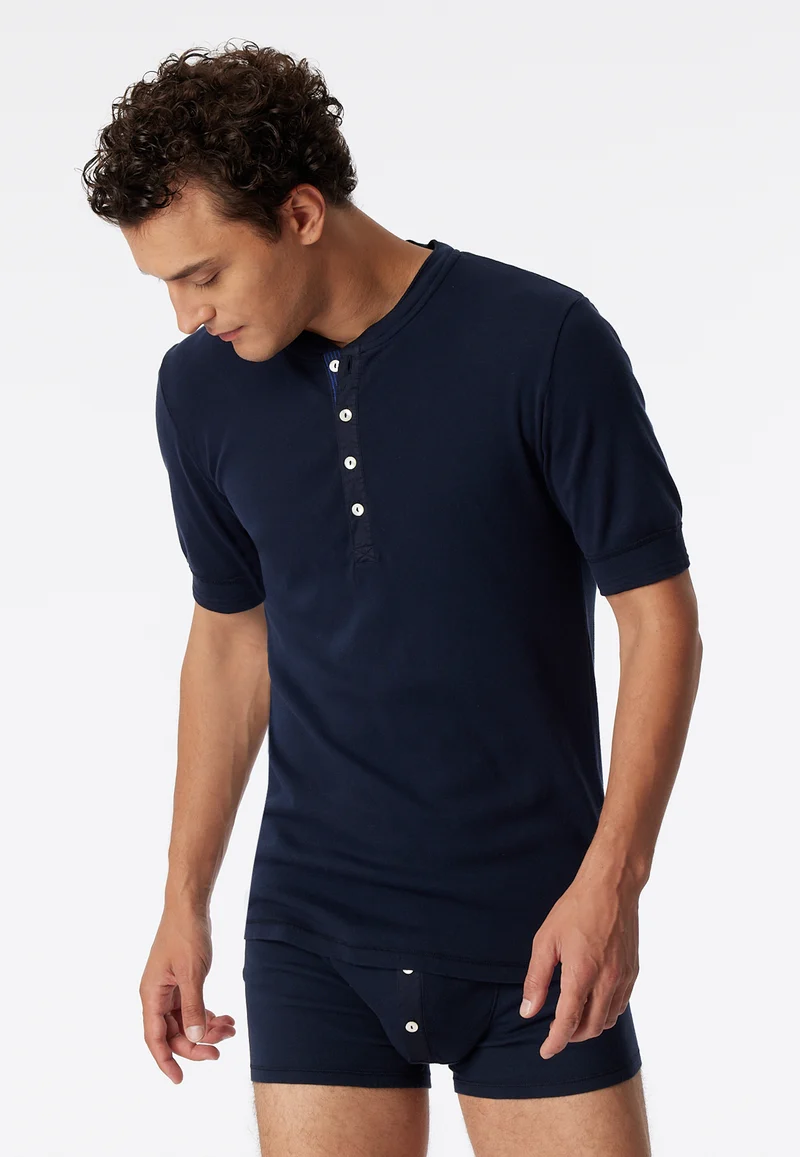 Henley T-Shirt Dunkelblau - Revival Karl-Heinz