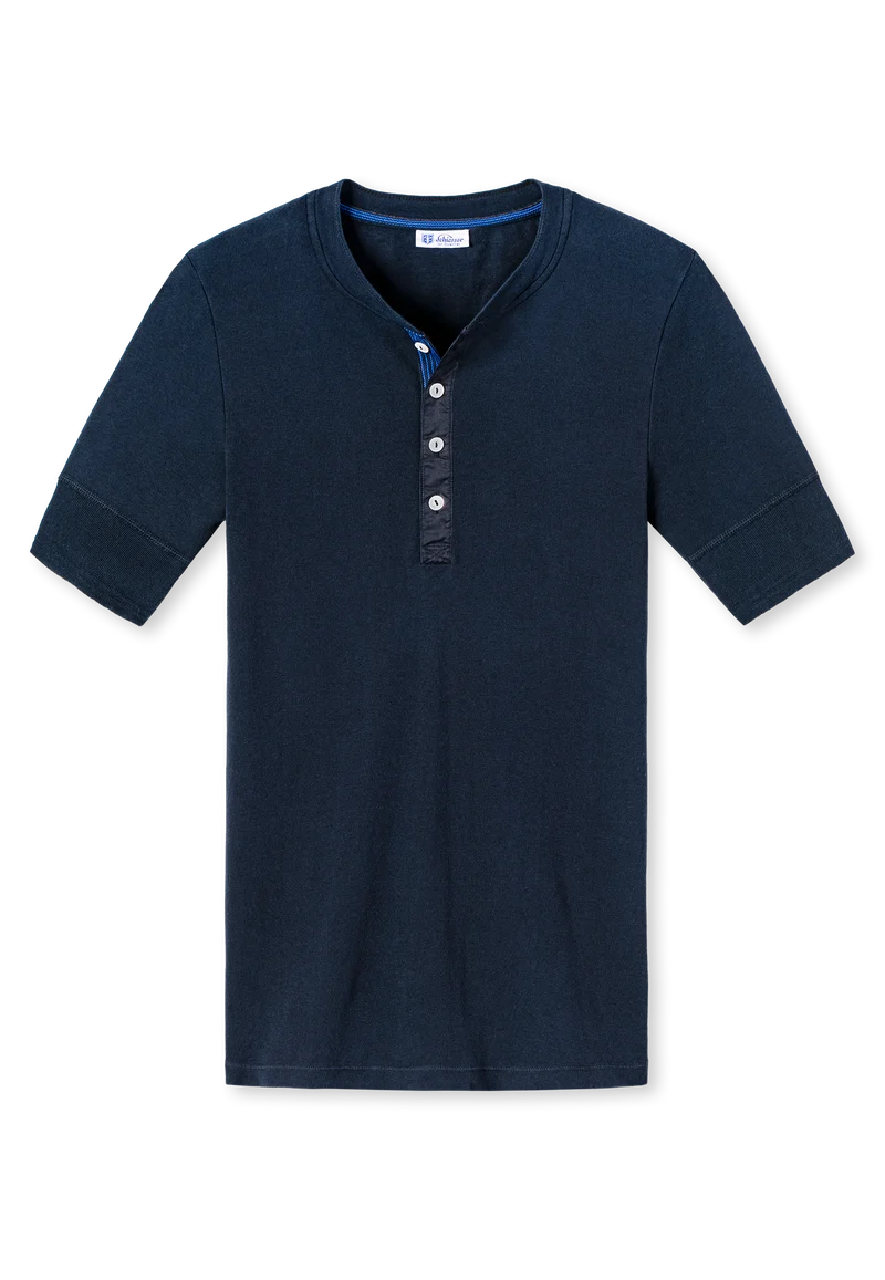 Henley T-Shirt Dunkelblau - Revival Karl-Heinz