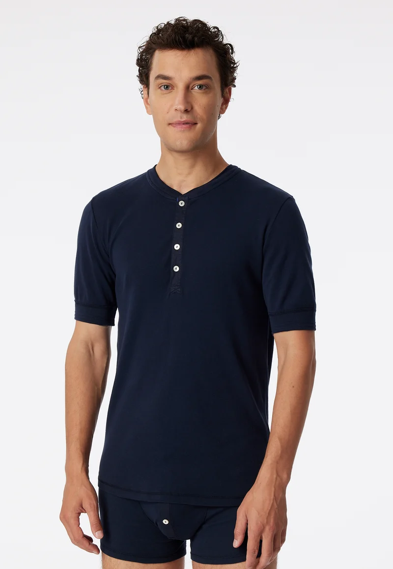 Henley T-Shirt Dunkelblau - Revival Karl-Heinz