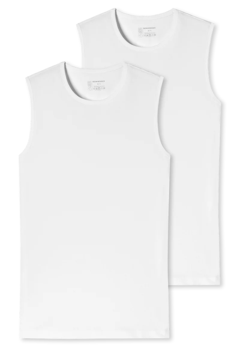 Shirt ärmellos 2er-Pack Weiss - 95/5