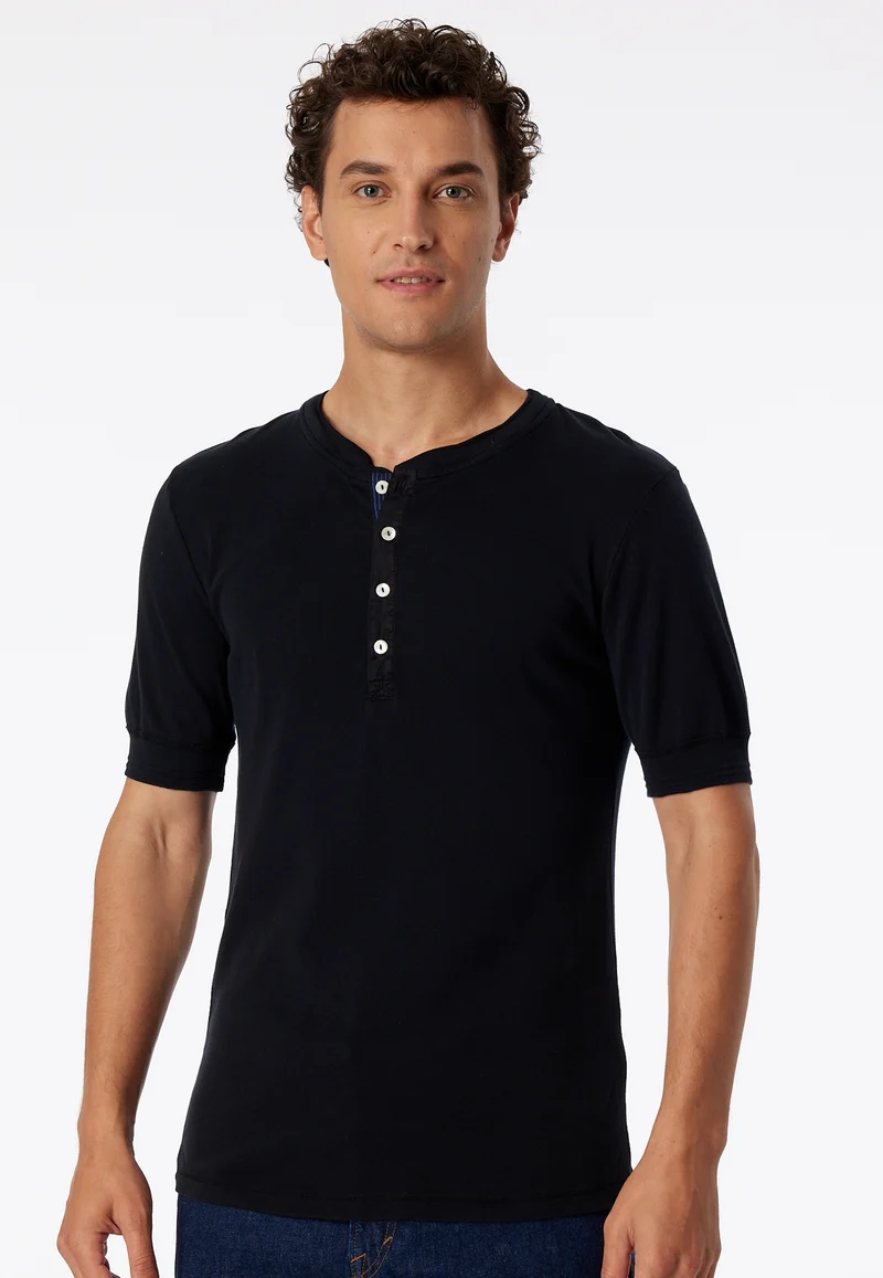 Henley T-Shirt Schwarz - Revival Karl-Heinz