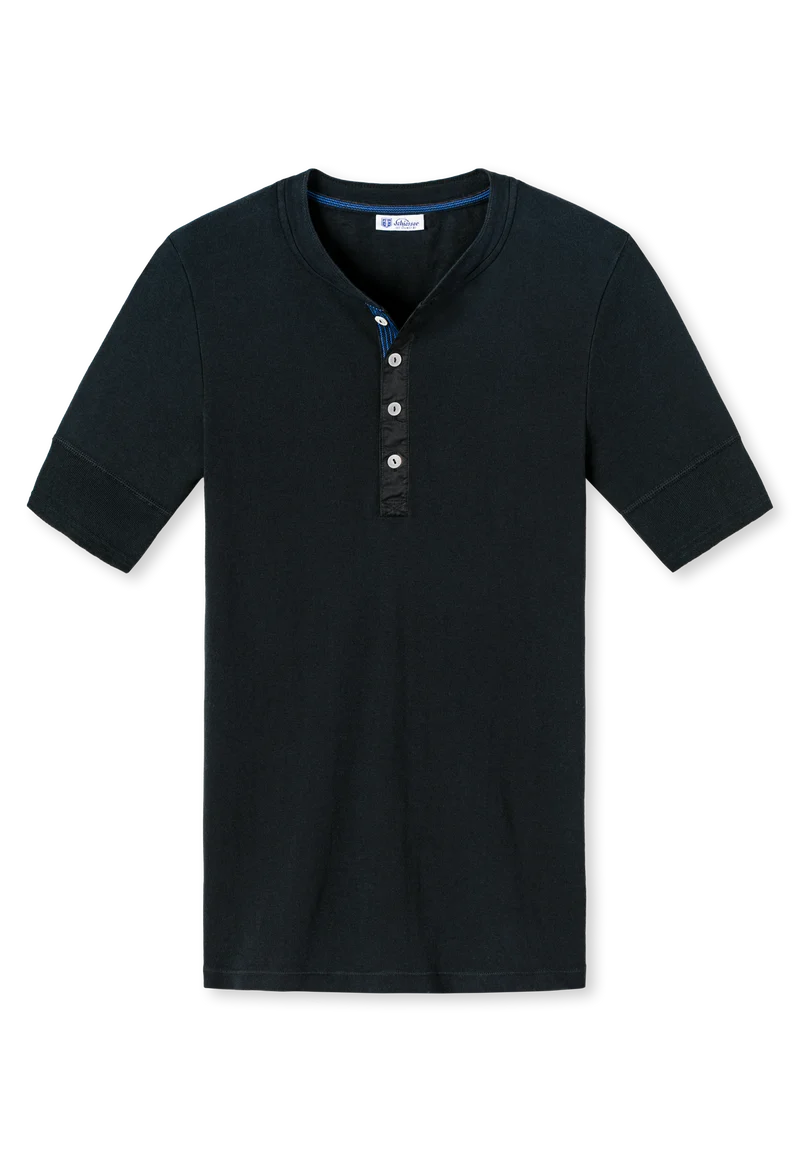 Henley T-Shirt Schwarz - Revival Karl-Heinz