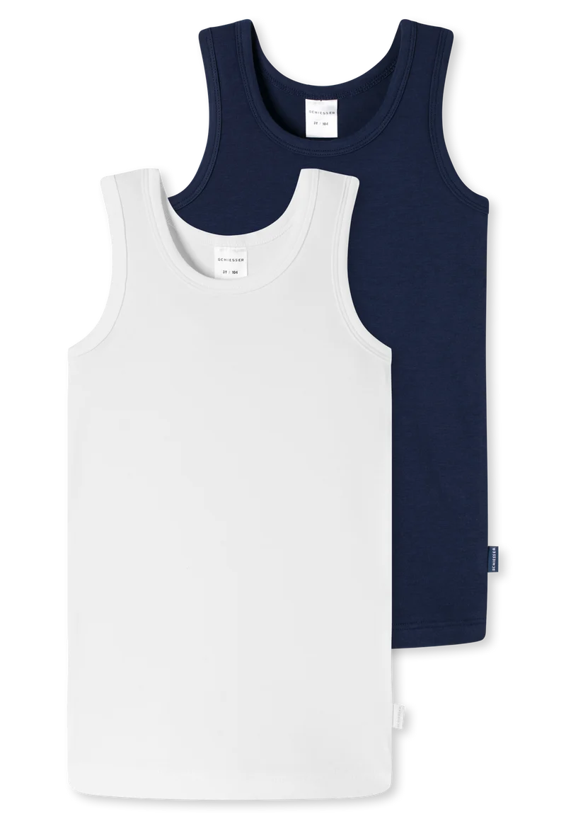 Unterhemd 2er-Pack Blau/Weiss - 95/5