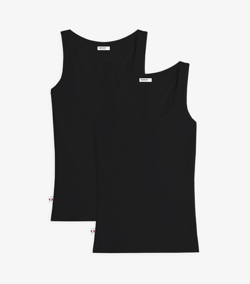 Débardeur Femme Noir x2 - Pack Intemporel