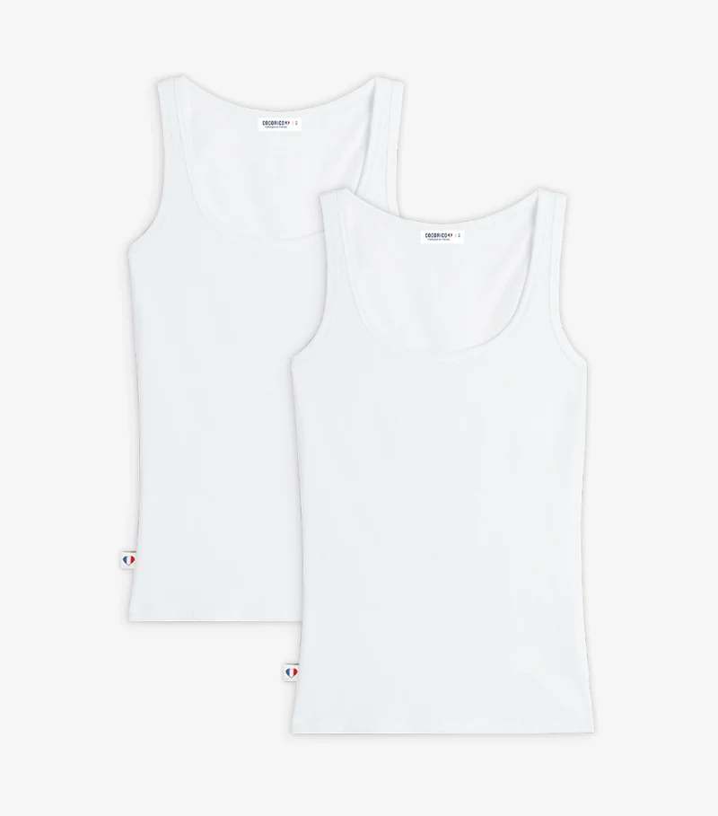 Débardeur Femme Blanc x2 - Pack intemporel
