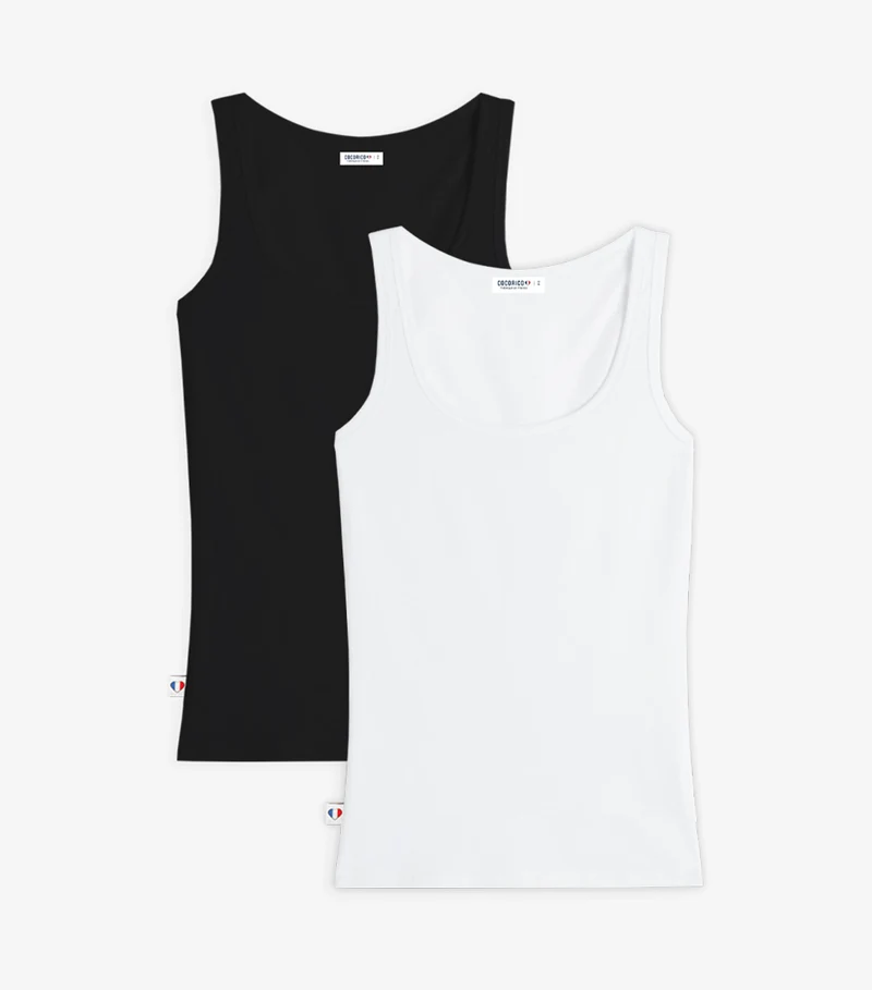 Débardeur Femme x2 - Pack Noir/Blanc