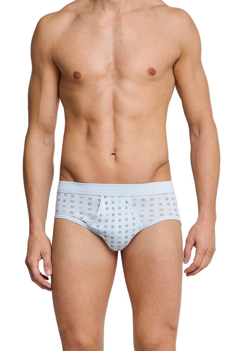 Slip Feinripp 2er-Pack Blau gemustert - Cotton Essentials