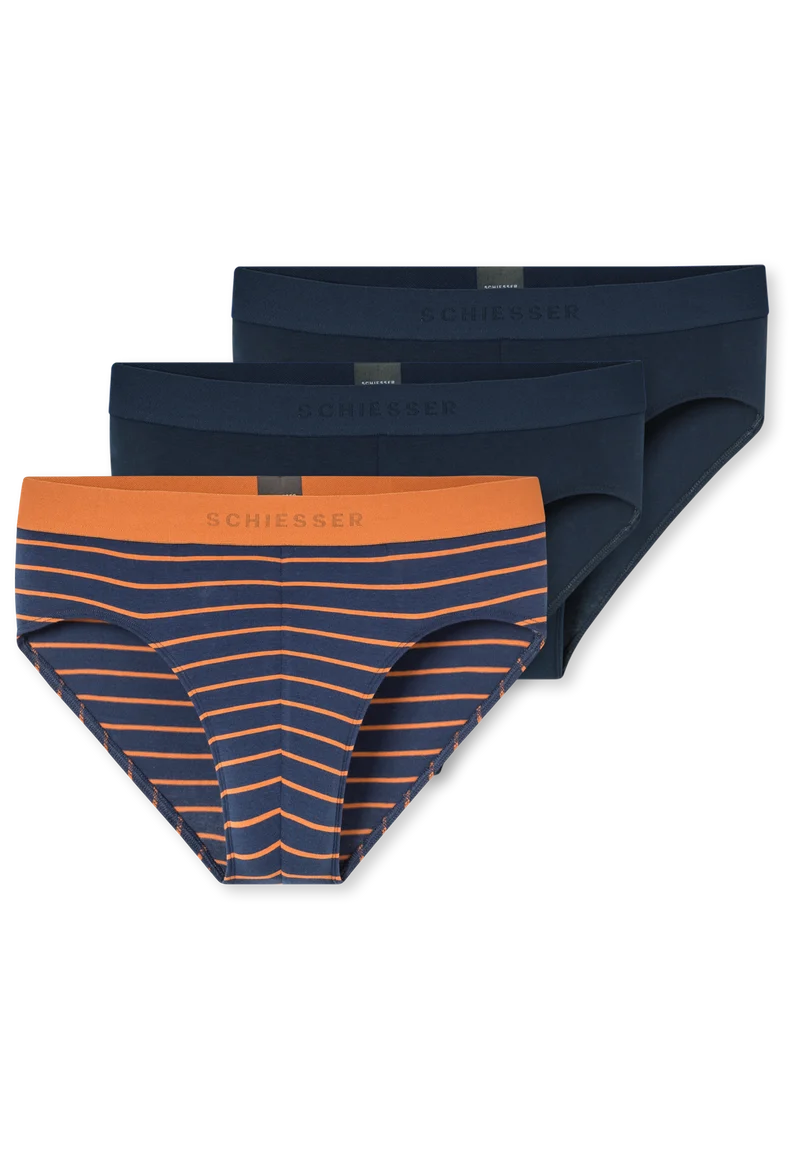 Slip 3er-Pack Dunkelblau gestreift - 95/5