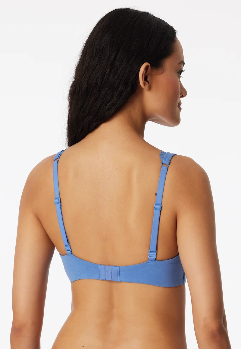 Soft-BH mit Spitze ohne Bügel Blau - Unique Cotton