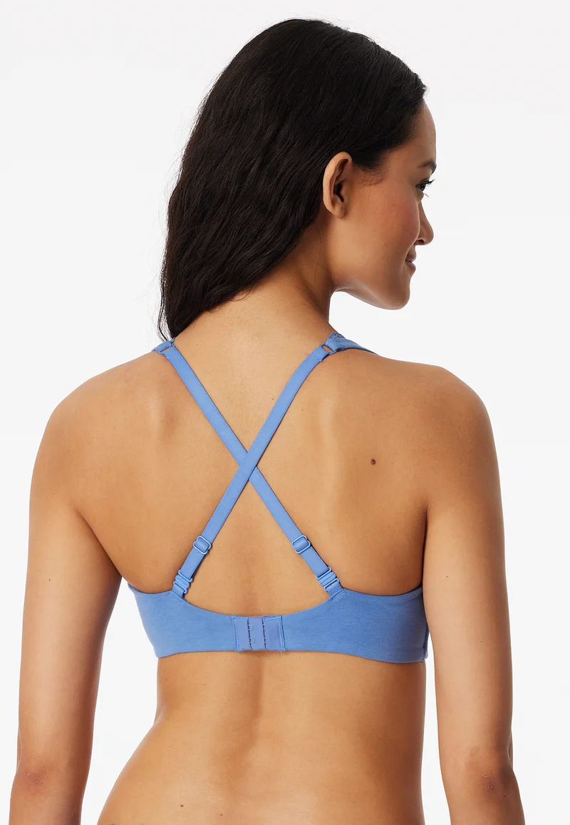 Soft-BH mit Spitze ohne Bügel Blau - Unique Cotton