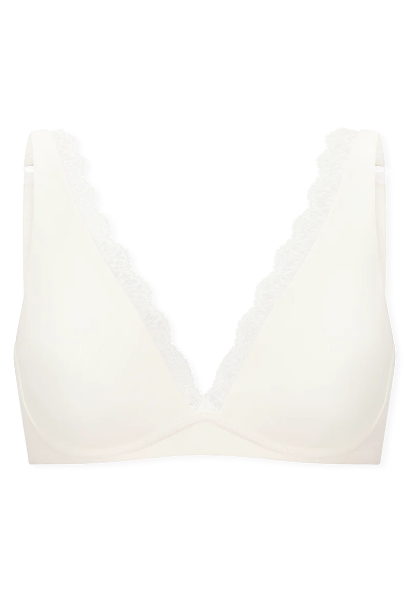 Soft-BH mit Spitze ohne Bügel Off White - Unique Cotton