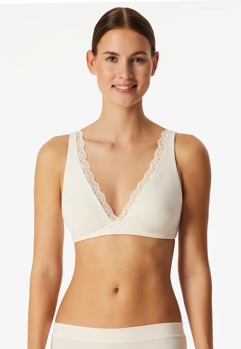 Soft-BH mit Spitze ohne Bügel Off White - Unique Cotton