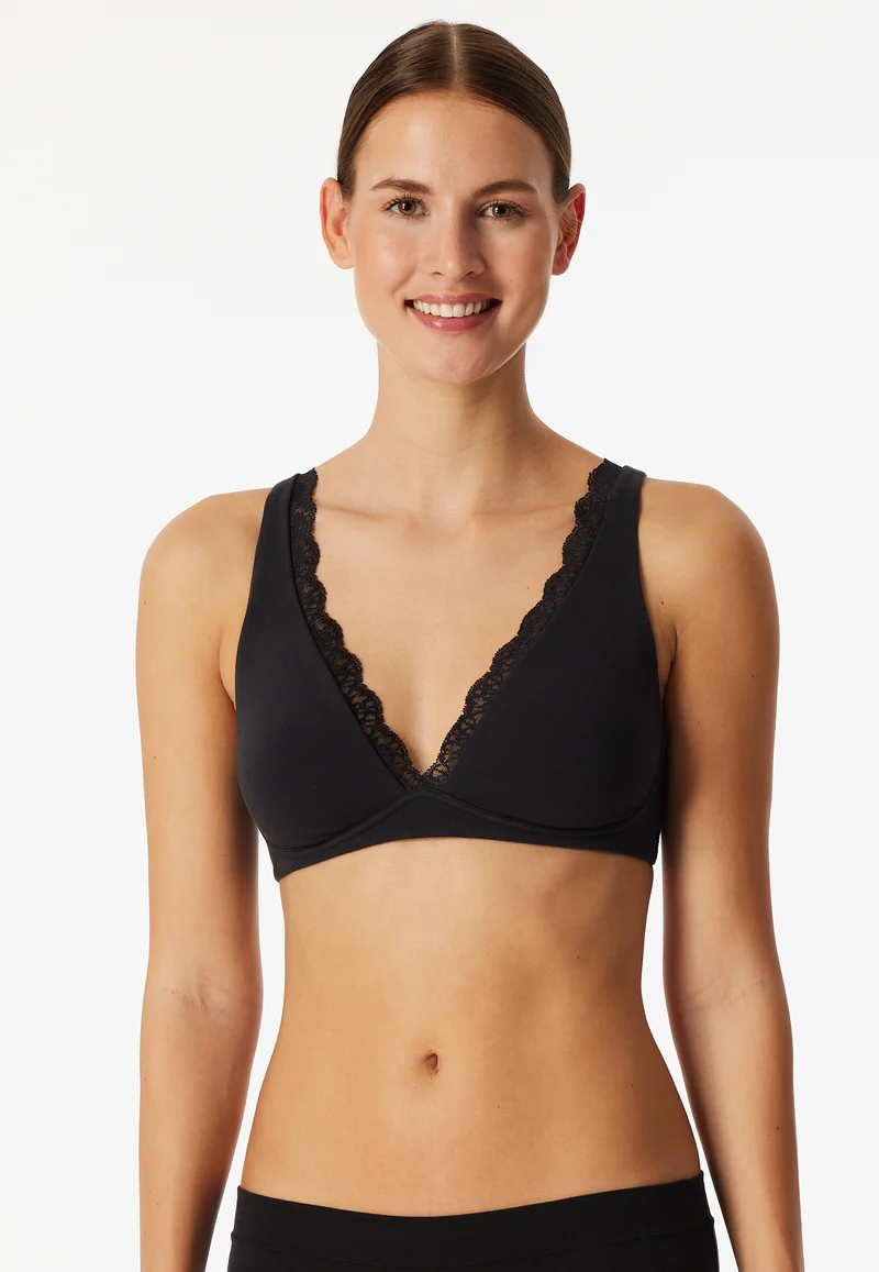 Soft-BH mit Spitze ohne Bügel Schwarz - Unique Cotton