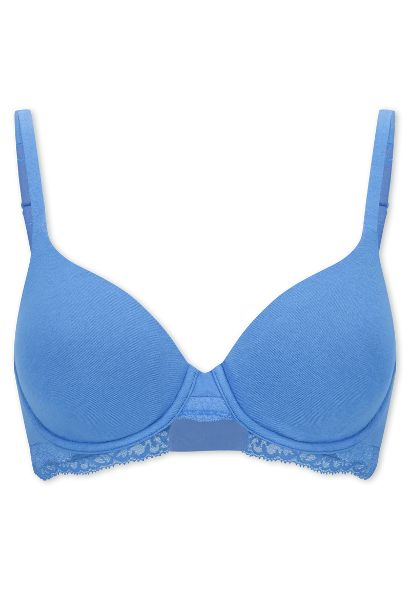 Bügel-BH mit Spitze Blau - Unique Cotton