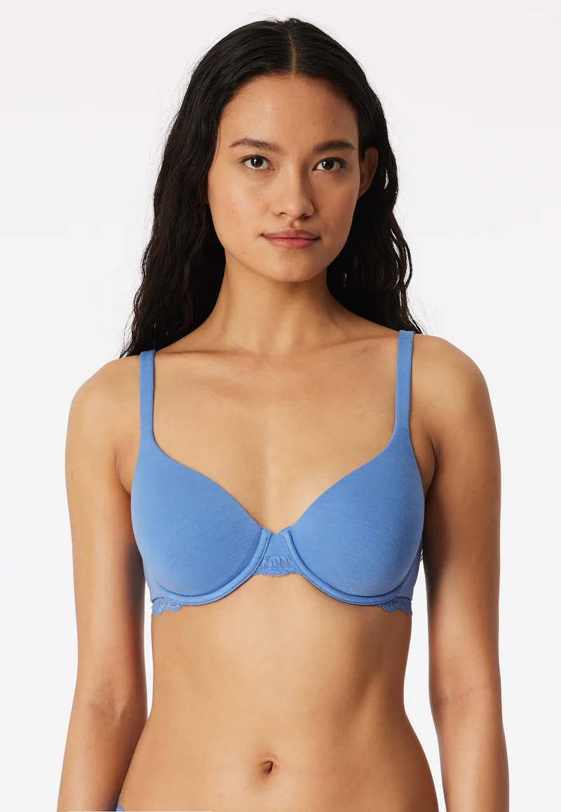 Bügel-BH mit Spitze Blau - Unique Cotton