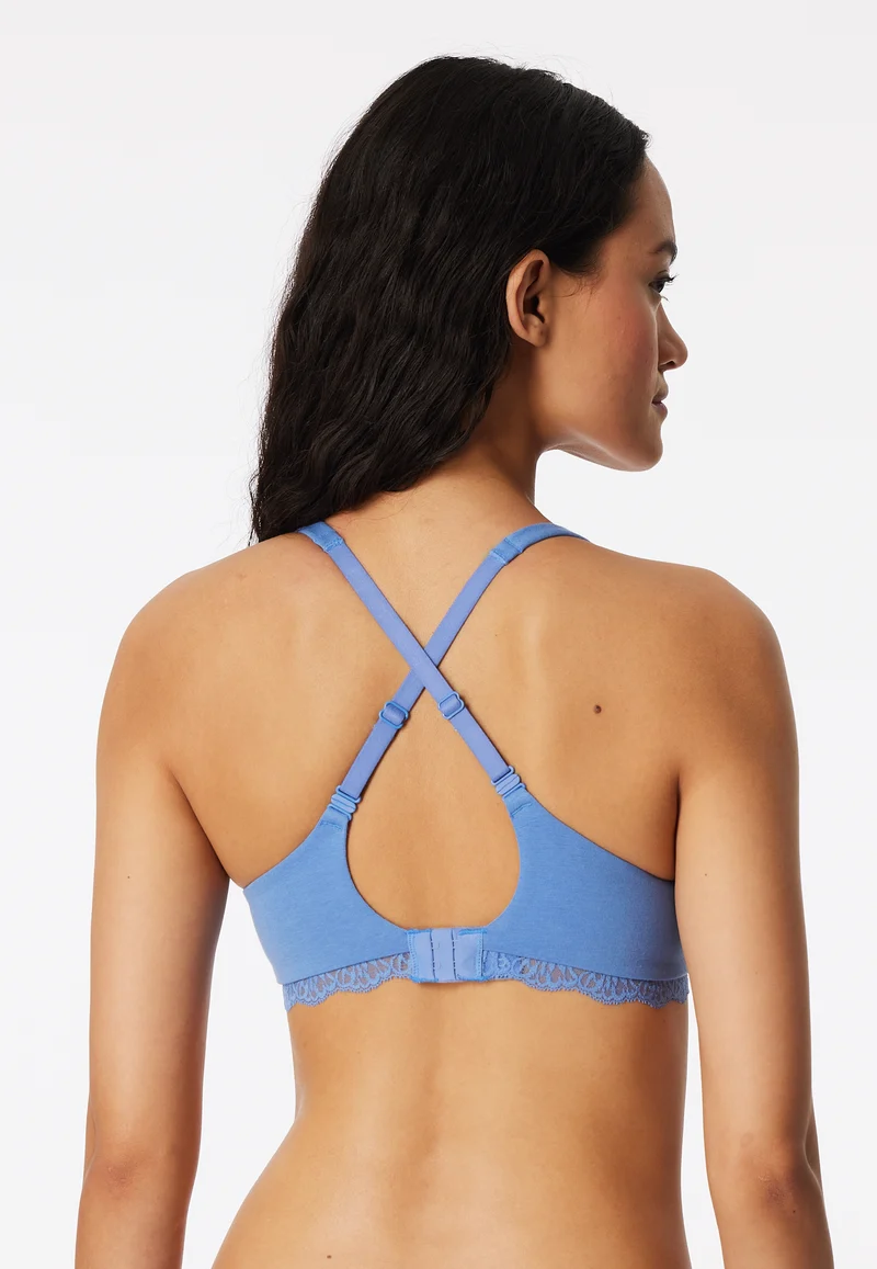 Bügel-BH mit Spitze Blau - Unique Cotton