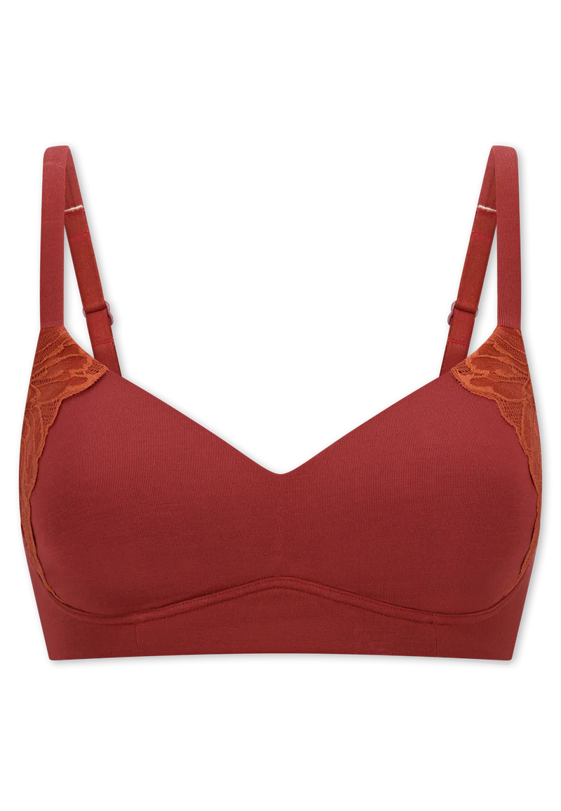 Soft-BH mit Spitze und Cups Rost - Unique Cotton