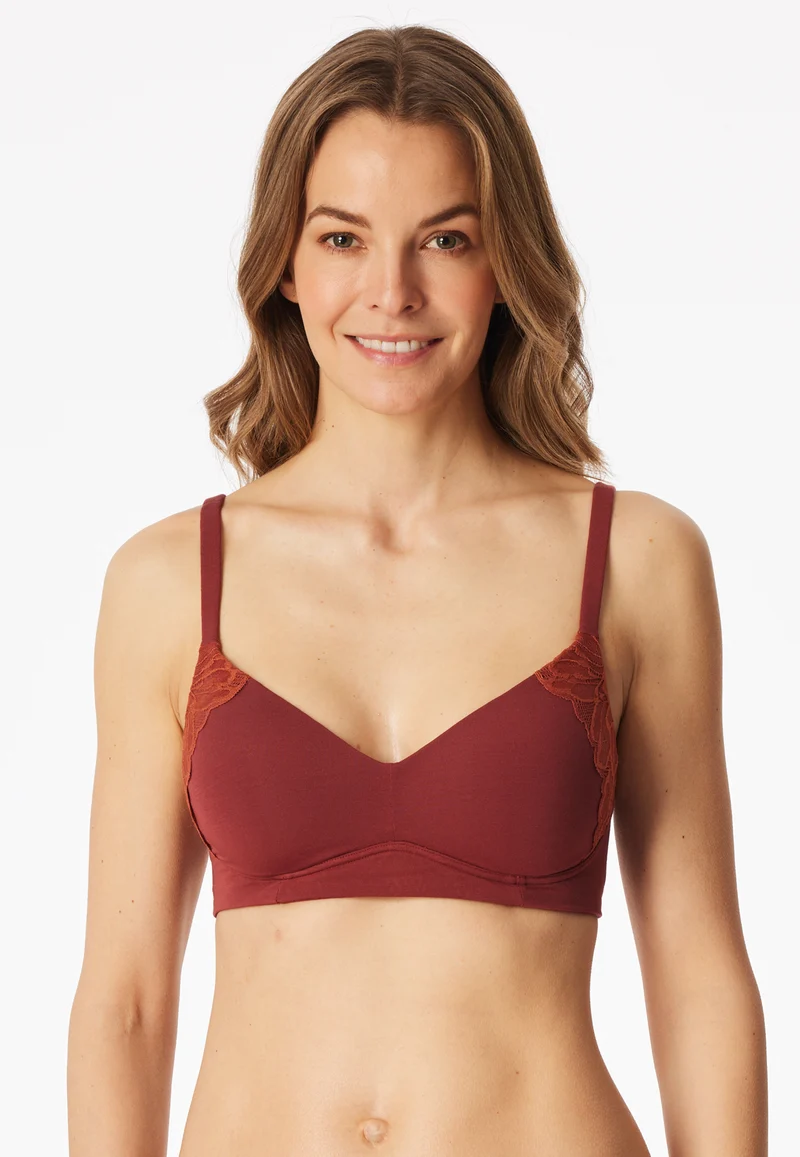 Soft-BH mit Spitze und Cups Rost - Unique Cotton