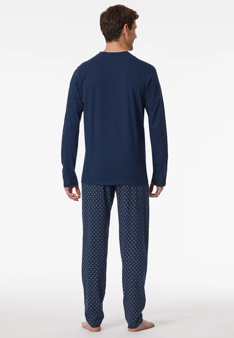 Schlafanzug Dunkelblau gemustert - Comfort Essentials