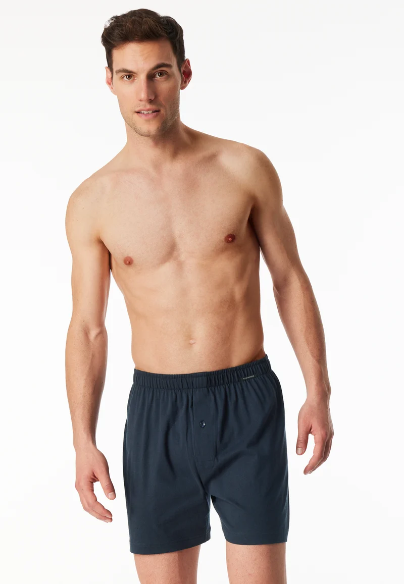 Boxershorts mit Knopfleiste 2er-Pack Dunkelblau/Schwarz - Boxershorts Multipacks