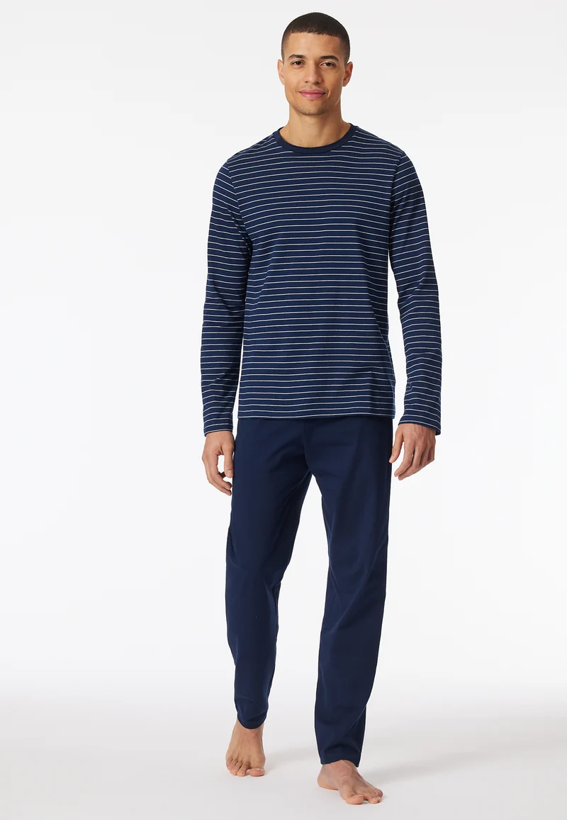 Schlafanzug Blau/Weiss gestreift - Casual Essentials