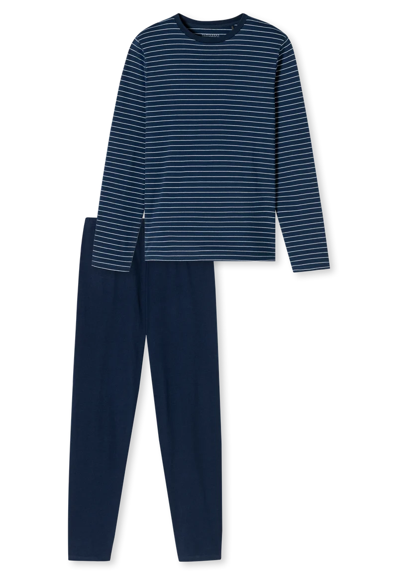 Schlafanzug Blau/Weiss gestreift - Casual Essentials