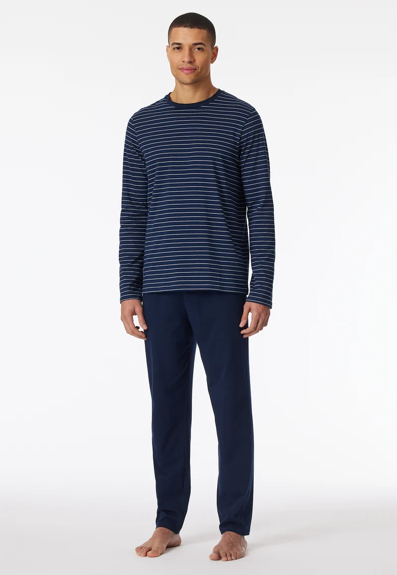 Schlafanzug Blau/Weiss gestreift - Casual Essentials