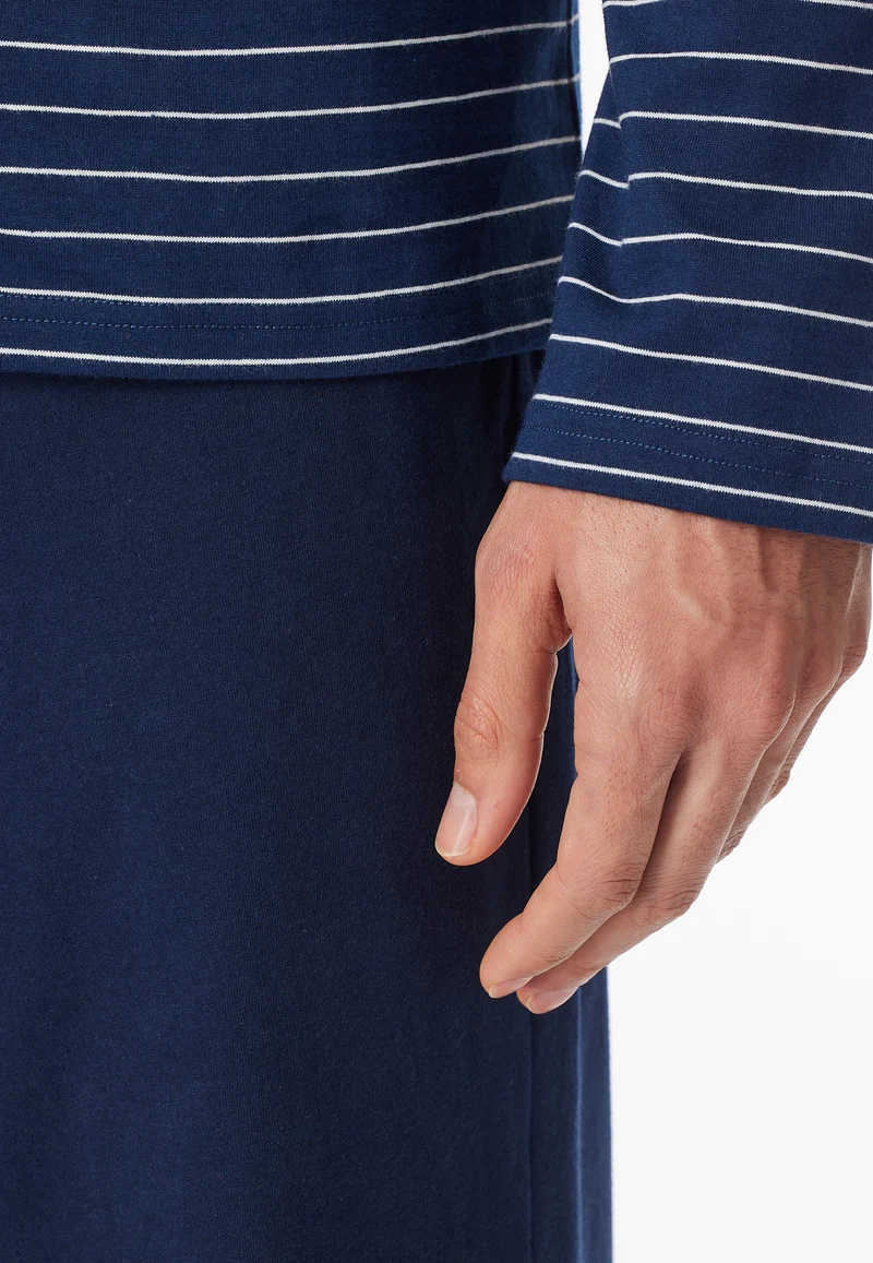 Schlafanzug Blau/Weiss gestreift - Casual Essentials