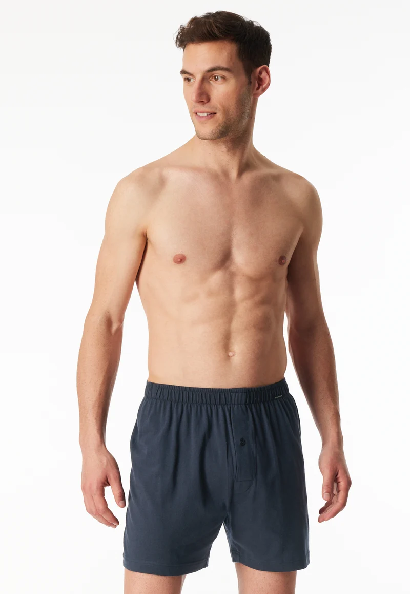 Boxershorts mit Knopfleiste 2er-Pack Dunkelblau - Boxershorts Multipacks