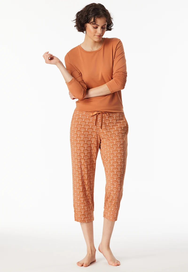 Hose 3/4-lang Orange gemustert - Mix+Relax