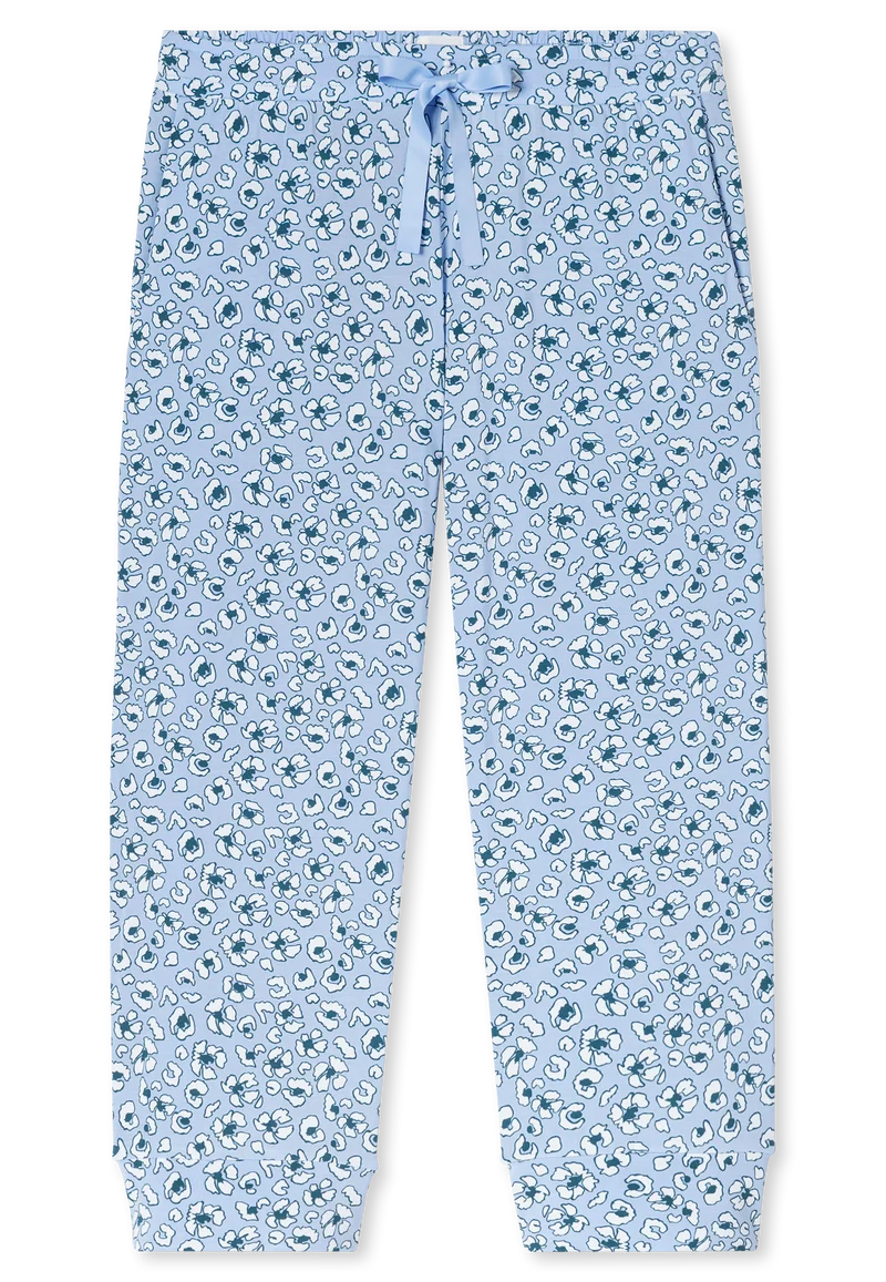 Hose 3/4-lang Blau gemustert - Mix+Relax