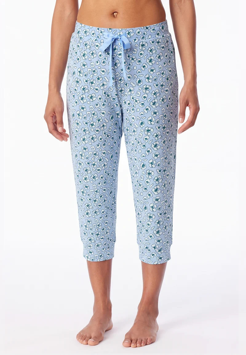 Hose 3/4-lang Blau gemustert - Mix+Relax