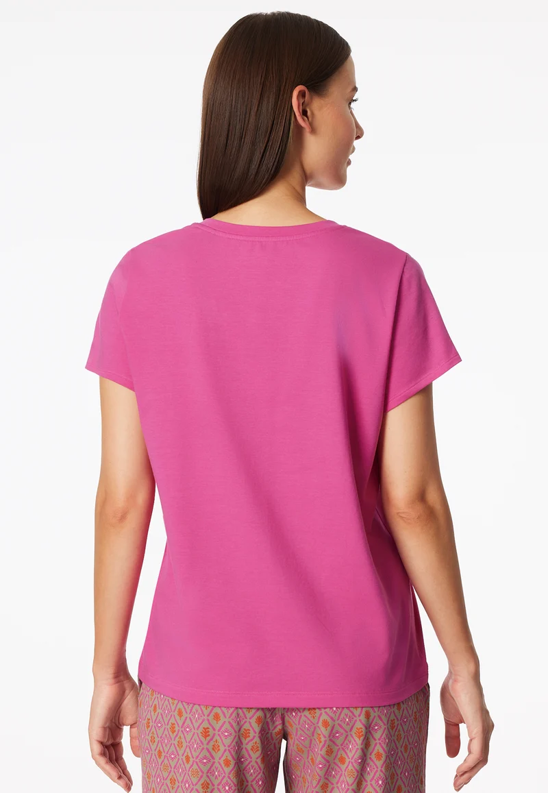 T-Shirt V-Ausschnitt Pink - Mix+Relax