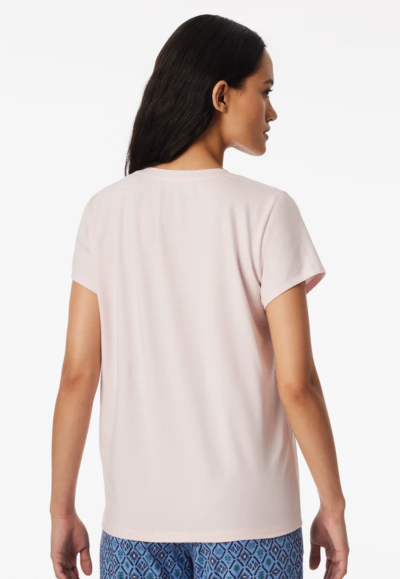 T-Shirt V-Ausschnitt Rosa- Mix+Relax