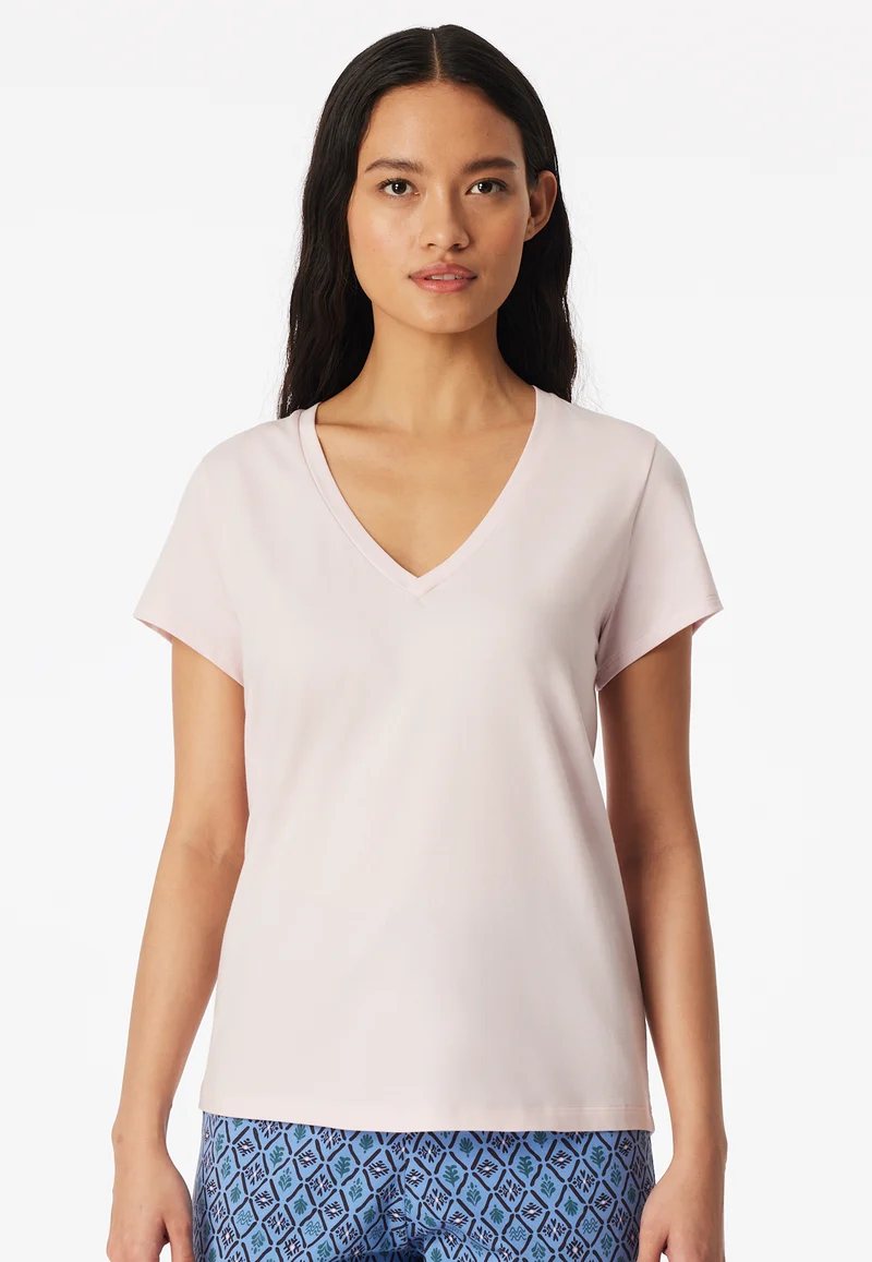 T-Shirt V-Ausschnitt Rosa- Mix+Relax