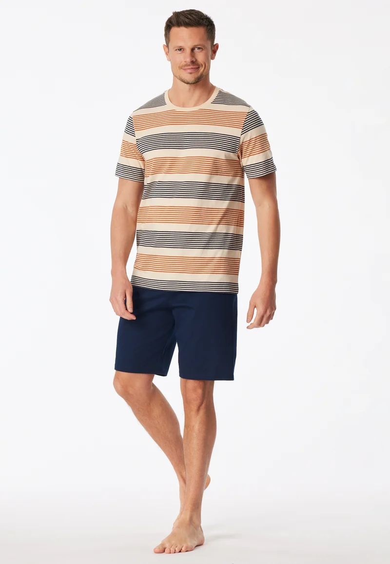 Schlafanzug kurz Bunt gestreift - Casual Nightwear