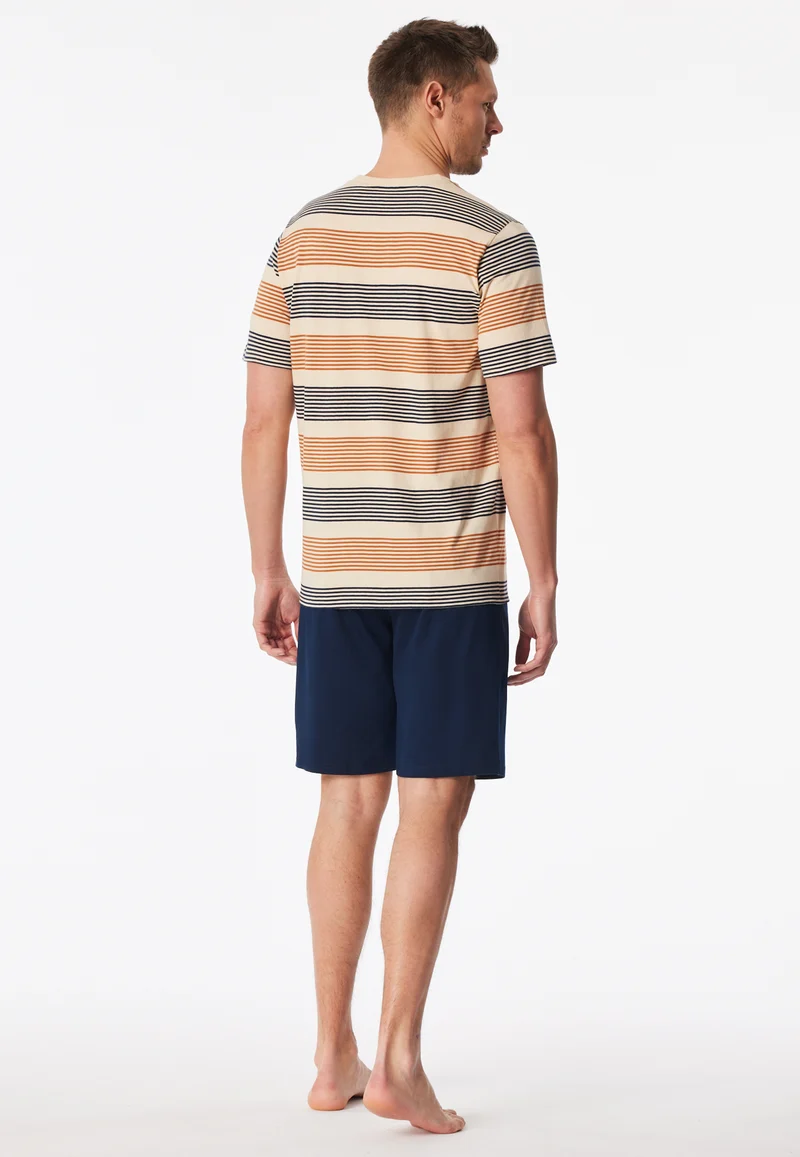 Schlafanzug kurz Bunt gestreift - Casual Nightwear