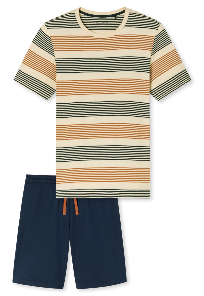 Schlafanzug kurz Bunt gestreift - Casual Nightwear